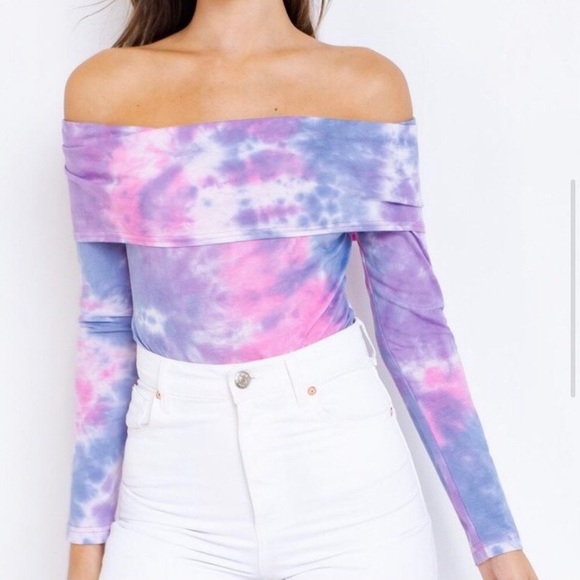 LAST ONE: Tie dye off shoulder bodysuit - Picture 2 of 6